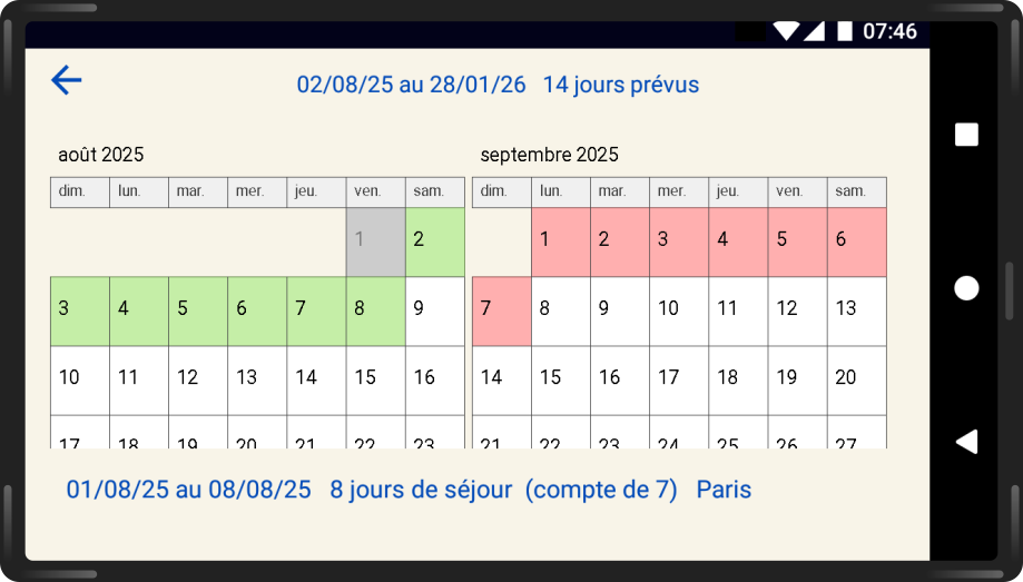 calendar view