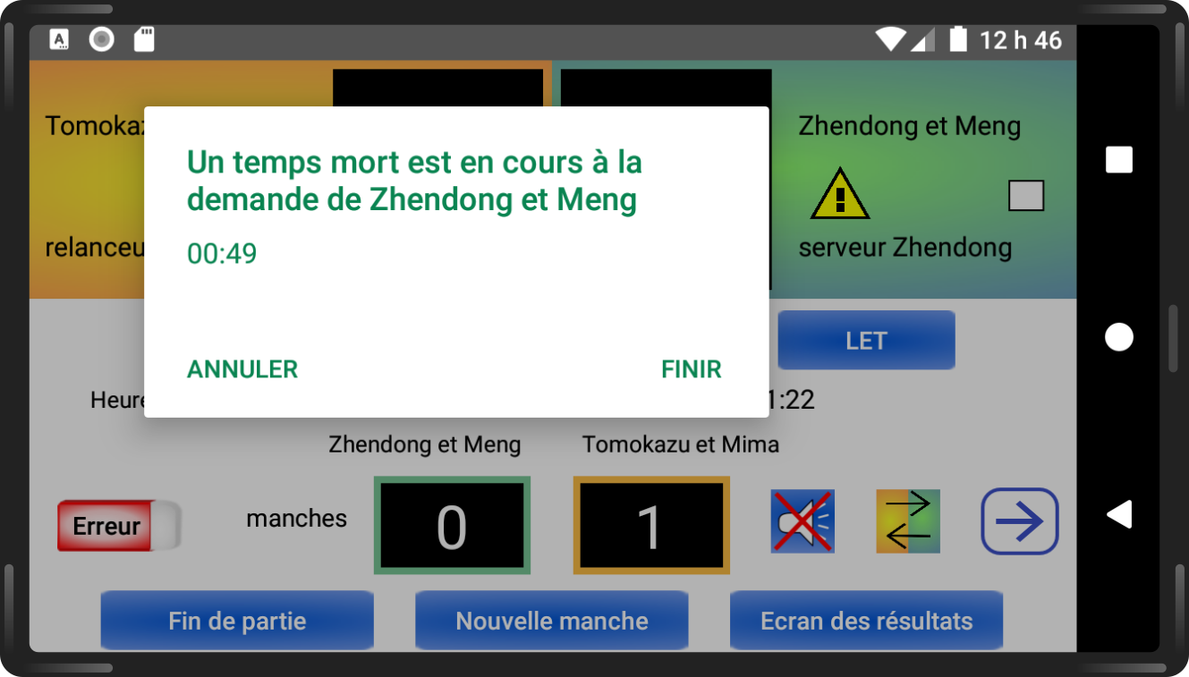 SmartScorer respectant les règles du tennis de table de l’ITTF